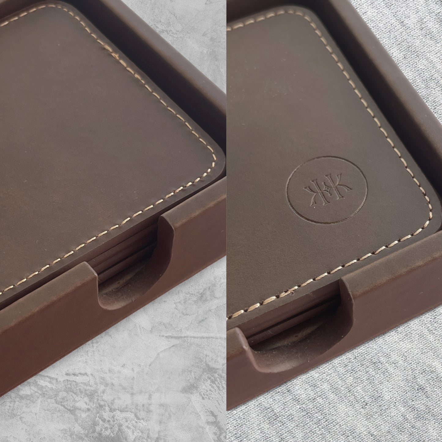 Leatherette Coaster Set