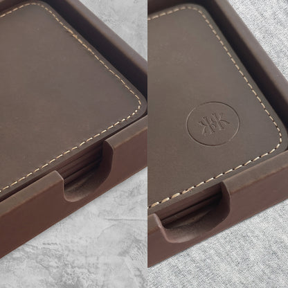 Leatherette Coaster Set